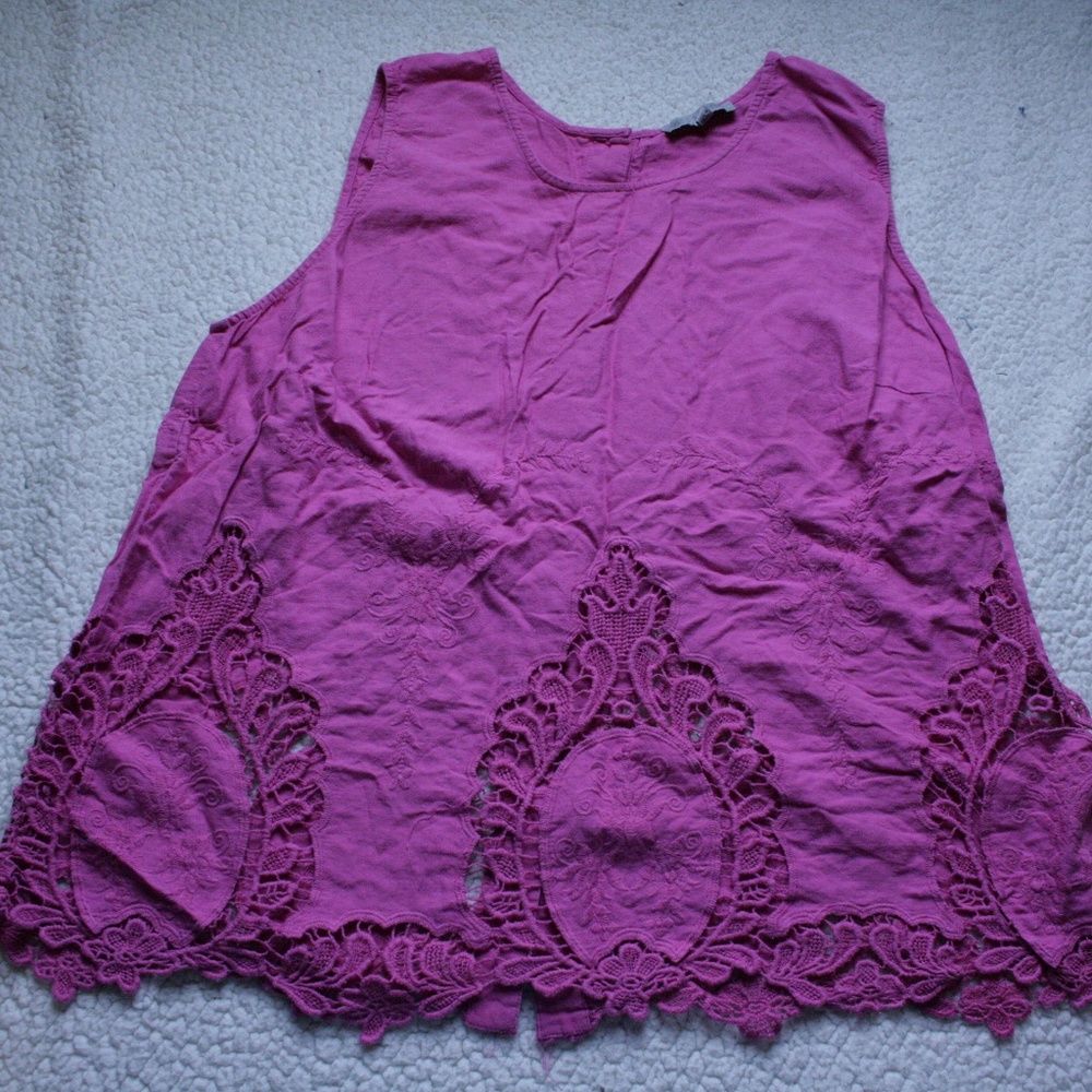 Rose & Thyme Pink Tank Top 1X